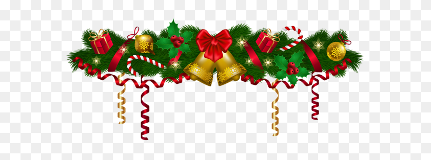 600x253 Christmas Deco Garland Png Clipart - Garland Clipart