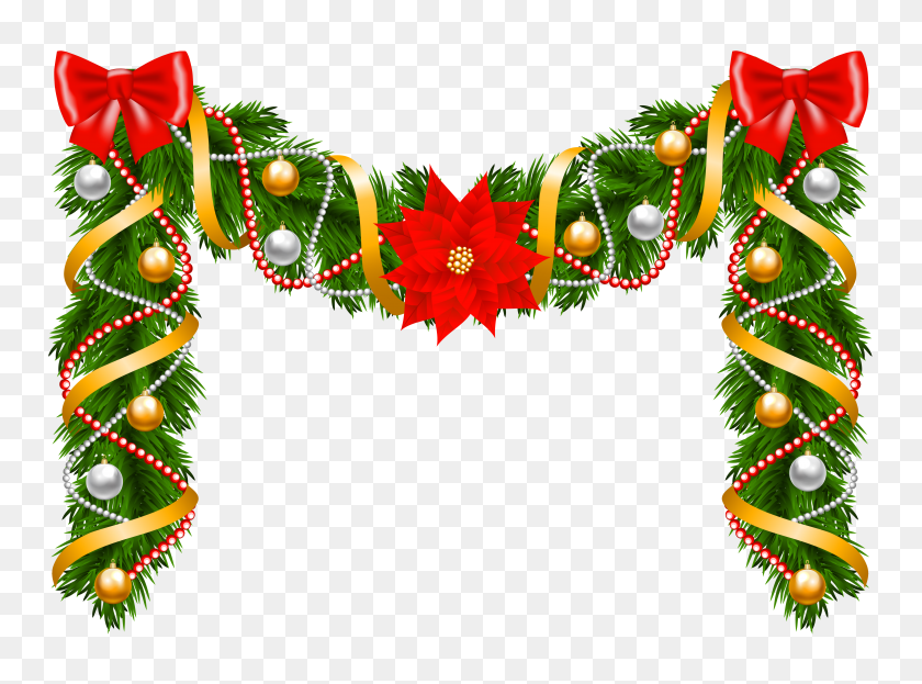 6043x4362 Christmas Deco Garland Png Clipart - Merry Christmas 2017 PNG