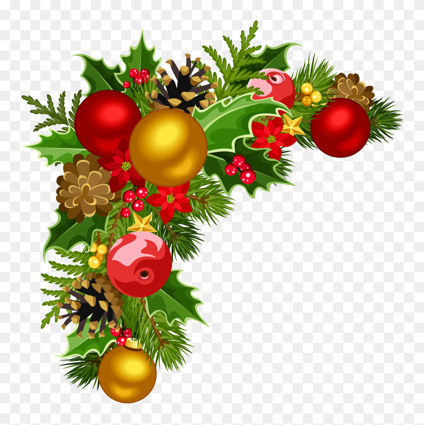 3075x3089 Christmas Decoration Png - Christmas Holly PNG