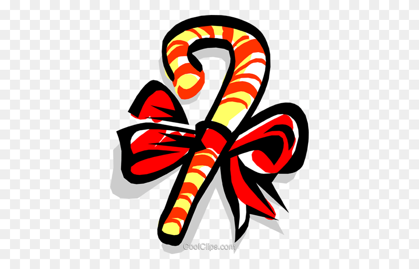 398x480 Decoraciones De Navidadcandy Cane Royalty Free Vector Clipart - Candy Cane Clipart Free