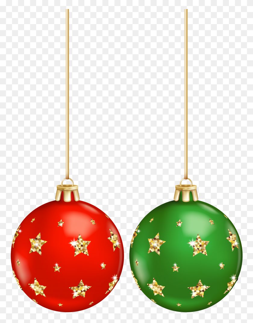 6161x8000 Christmas Decorative Balls Clip - Elegant Christmas Clipart