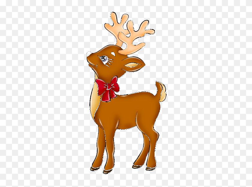 288x564 Christmas Deer Cliparts - Woodland Deer Clipart