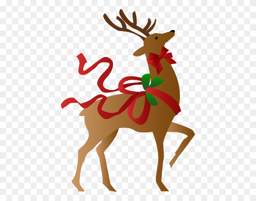 440x600 Christmas Deer Png - Rustic Christmas Clipart