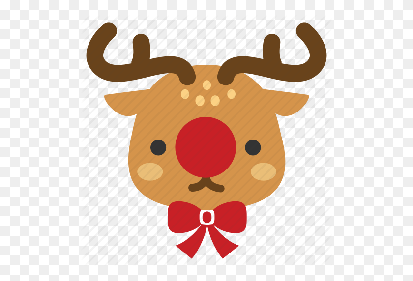 512x512 Navidad, Venado, Nariz Roja, Reno, Rudolf, Rudolph, Icono De Navidad - Imágenes Prediseñadas De Cabeza De Rudolph