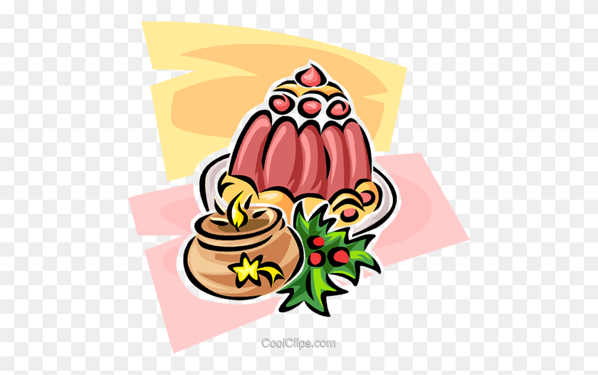 480x466 Christmas Desserts Royalty Free Vector Clip Art Illustration - Dessert Clipart Free