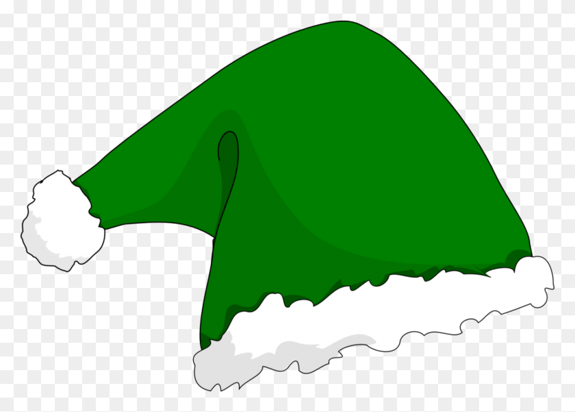 1024x711 Perro De Navidad Con Sombrero De Santa Clipart Clip Libre Transparente - Clipart De Sombrero De Santa