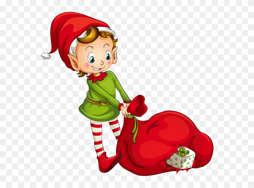 600x561 Christmas Elf Clipart Png - Cute Elf Clipart