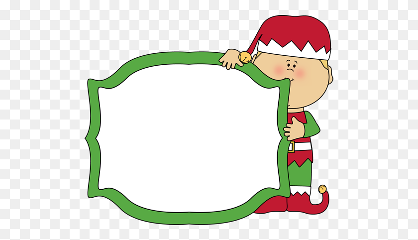 500x422 Christmas Elf Holding A Blank Sign Christmas Clip Art - Trail Clipart