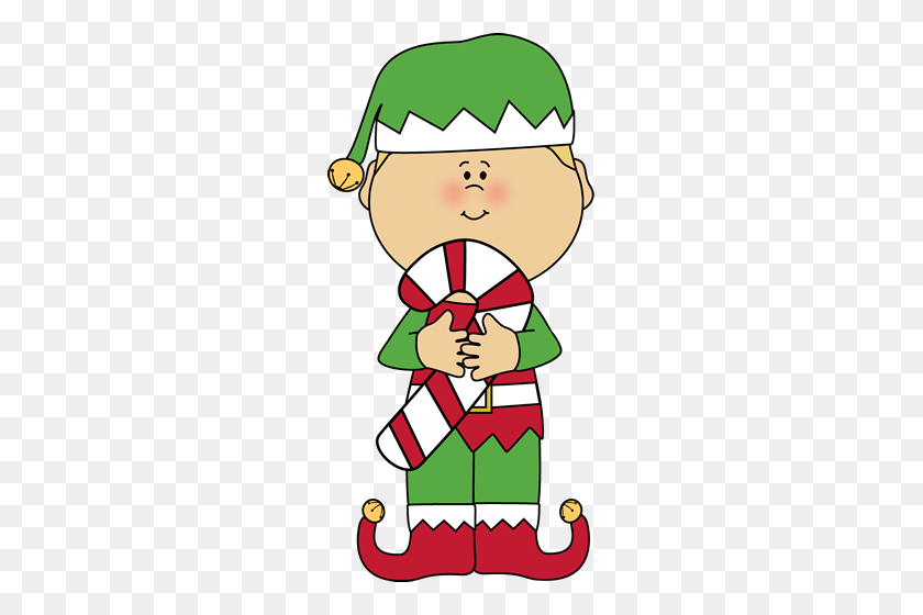 243x500 Christmas Elves Clipart - Candy Cane Clipart Transparent Background
