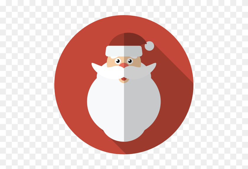 512x512 Рождество, Лицо, Волосатый, Праздник, Санта, Зима, Значок Рождества - Санта Png