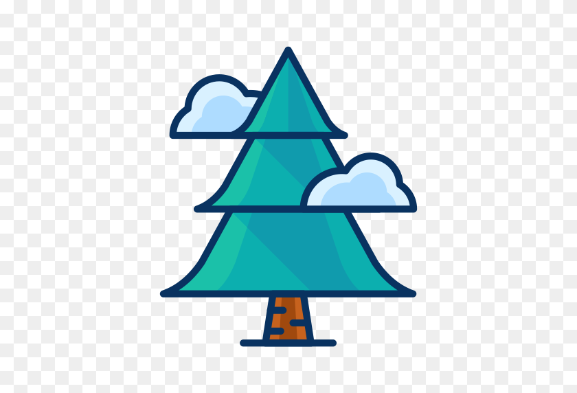 512x512 Christmas, Forest, Pine, Tree, Cloud Icon - Christmas Tree Emoji PNG