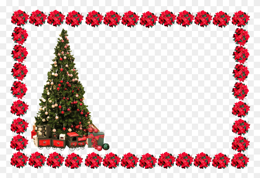 1280x847 Christmas Frame With Tree Transparent Png - Christmas Frame PNG