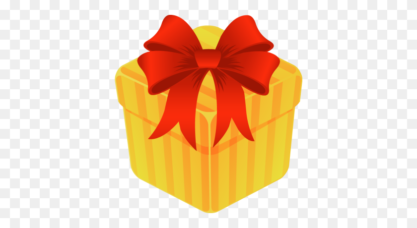 378x400 Christmas Gift Box Clip Art - Mystery Box Clipart