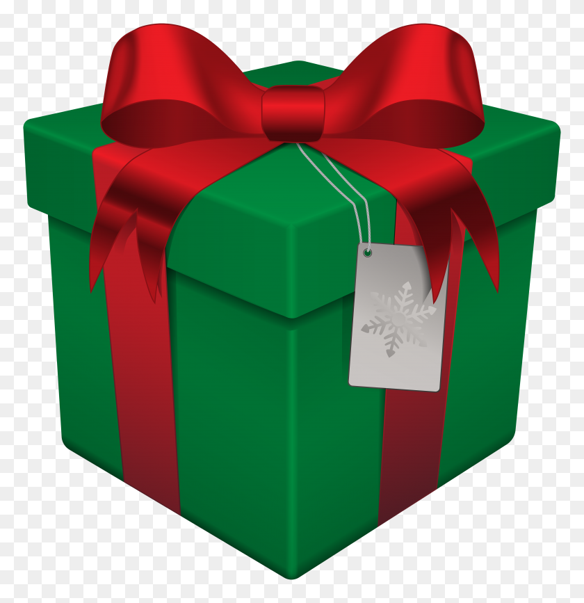 4827x5000 Рождественский Подарок Коробка Зеленый Прозрачный Png Галерея Клип - Подарочная Коробка Клипарт