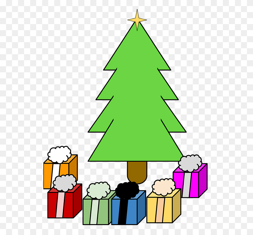 552x720 Christmas Gifts Vector Png - Evergreen Tree Clipart