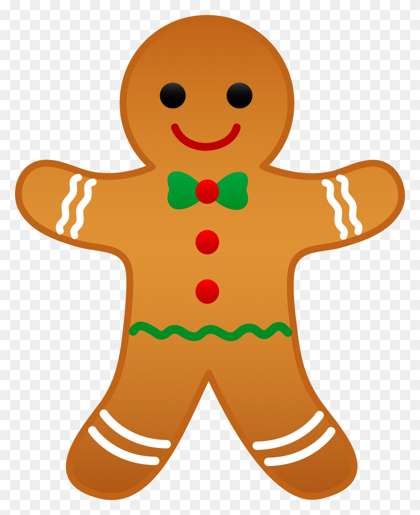 5233x6509 Christmas Gingerbread Man Clip Art Cards - Smart Cookie Clipart