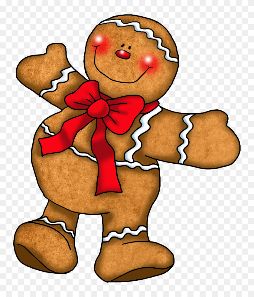 975x1151 Christmas Gingerbread Man Clip Art Cards - Elements Clipart