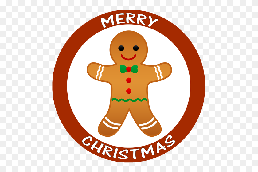 499x500 Christmas Gingerbread Man Round Christmas Cake Topper - Gingerbread Man Clipart Free