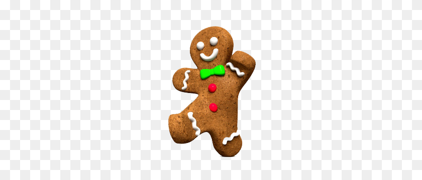 300x300 Christmas Gingerbread Man Running Transparent Bkgd - Gingerbread Man PNG