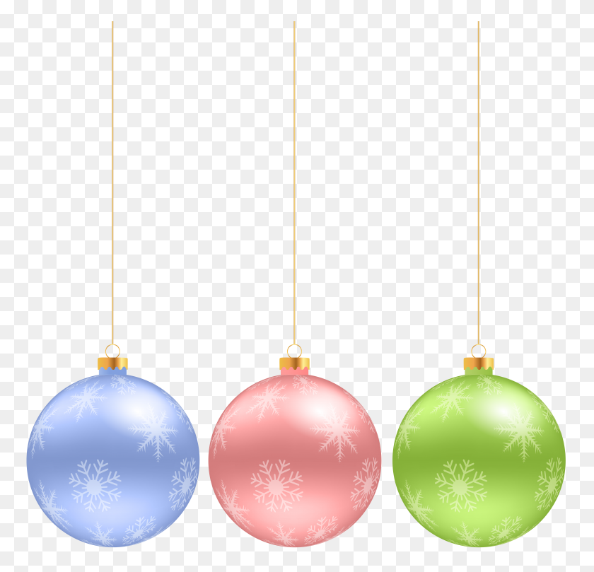 8000x7688 Christmas Hanging Ornaments Clip Art - Ornament Clipart Free