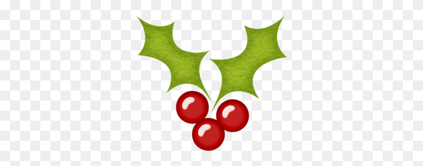 300x270 Christmas Holly And Berries Clip Art I'm Dreaming Of A Handmade - Holly Leaves Clipart