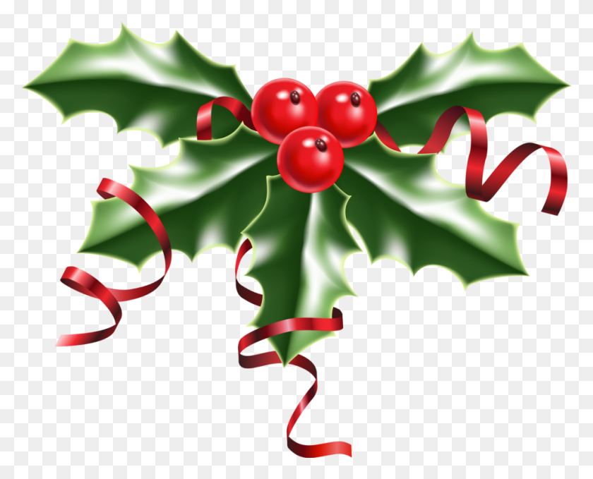 958x761 Christmas Holly Tendril Royalty Free Vector Image Clipart - Holly Leaves Clipart