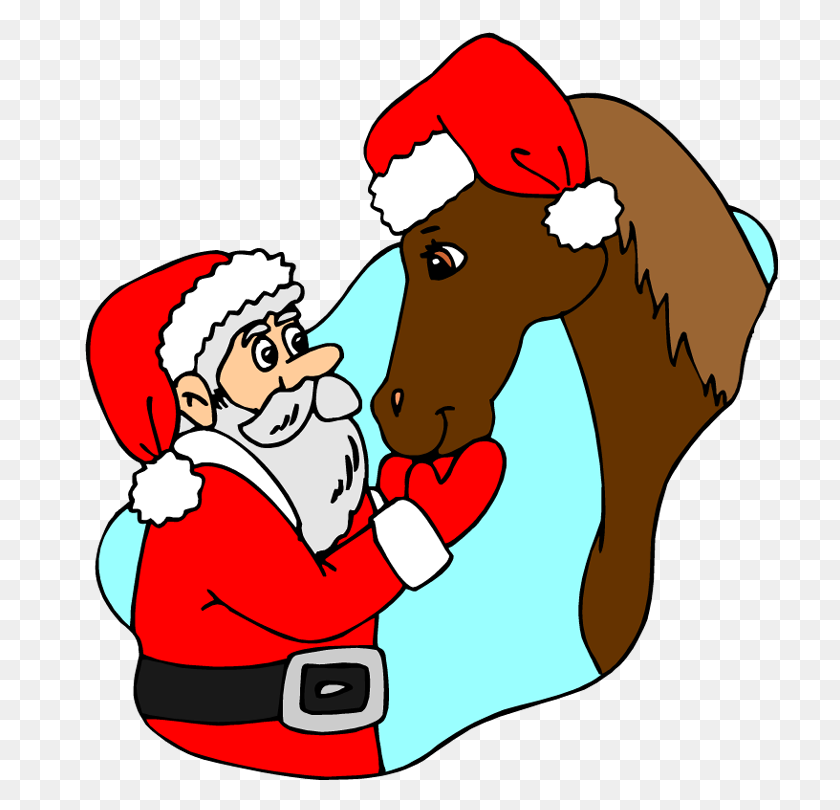716x750 Christmas Horse Clip Art - Holiday Border Clip Art