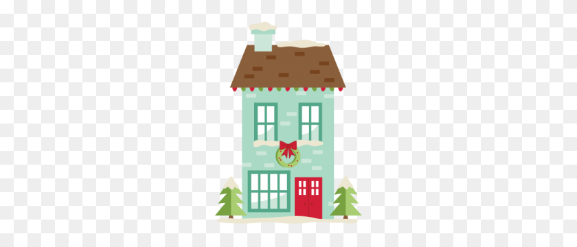 300x300 Christmas House My Miss Kate Cuttables - Shed Clipart