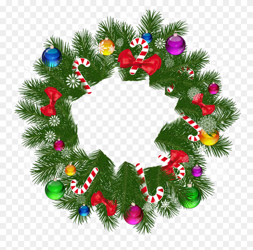 800x790 Christmas Illustrations - Holiday Wreath Clip Art