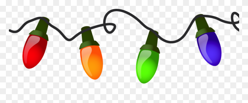 783x292 Christmas Light Border Clip Art - Hanging Lights Clipart
