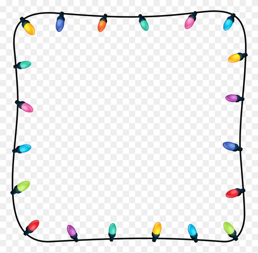 8000x7824 Christmas Lights Border Png Clip Art - Rectangle Border Clip Art