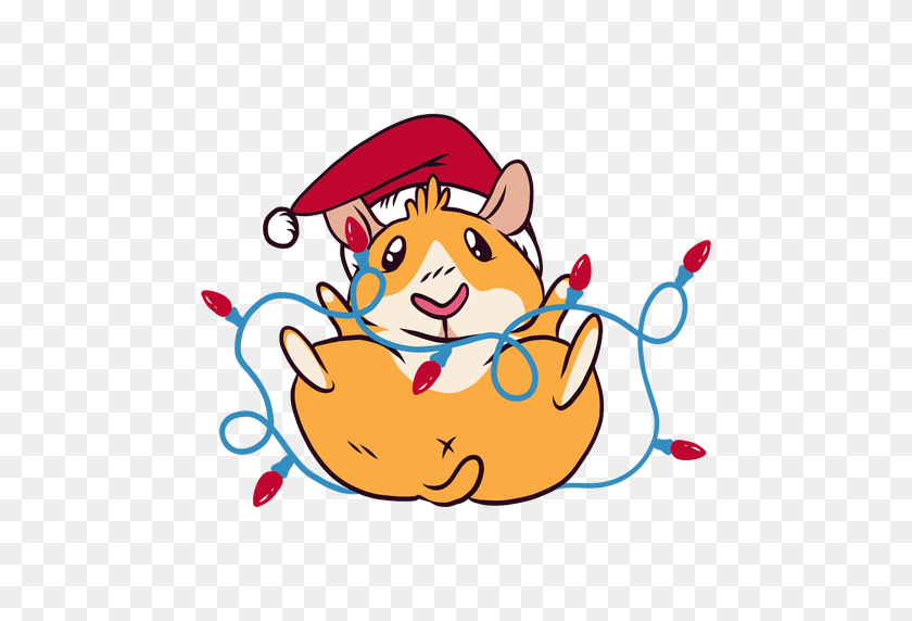 512x512 Luces De Navidad Conejillo De Indias De Dibujos Animados - Conejillo De Indias Png