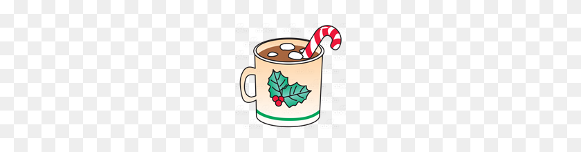 160x160 Christmas Mug With Hot Chocolate, Marshmallows, And A Candy - Hot Chocolate PNG