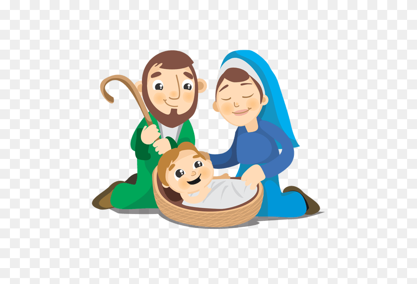 512x512 Christmas Nativity Scene In The Manger Birth Of Jesus, Mary - Three Wise Men Clipart
