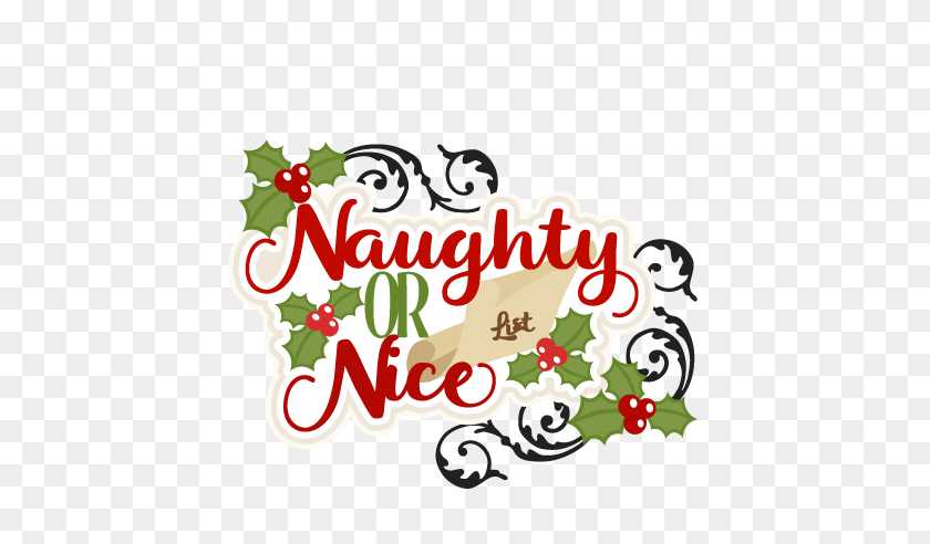 432x432 Christmas Naughty Or Nice Title Scrapbook Cute - Christmas Vacation Clip Art