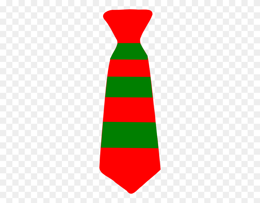 198x596 Christmas Neck Tie Striped Green And Red Clip Art - Neck Clipart