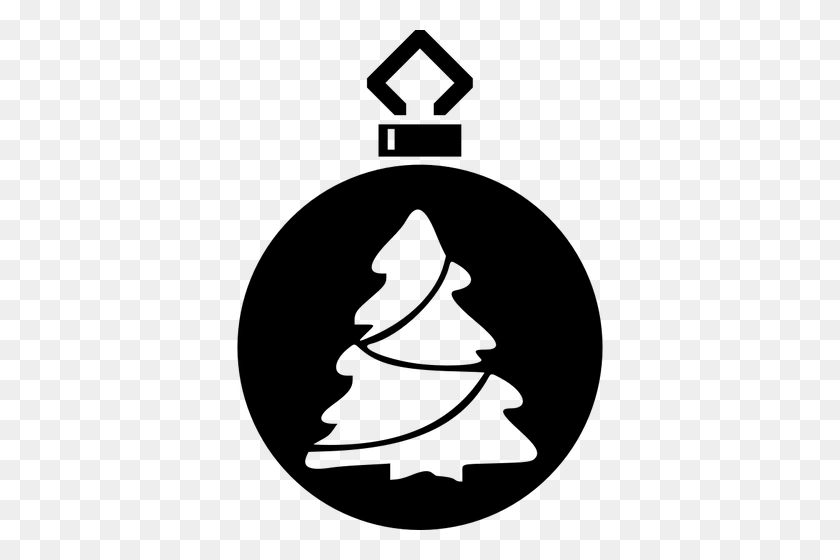 366x500 Christmas Ornament Clip Art Black White - Manger Clipart Black And White