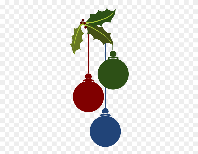 252x593 Christmas Ornaments Clipart - Hanging Of The Greens Clipart