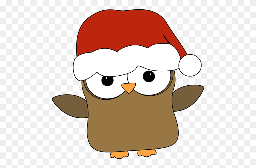 500x491 Christmas Owl Clip Art - Kids Christmas Clipart