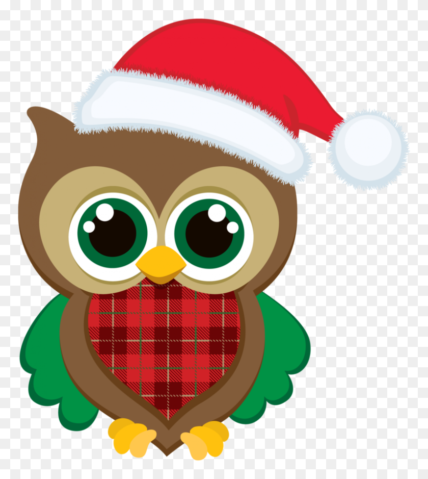 798x900 Christmas Owls - Winter Owl Clipart
