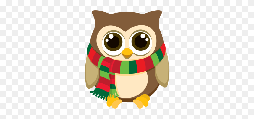 286x334 Christmas Owls - Christmas Owl Clipart