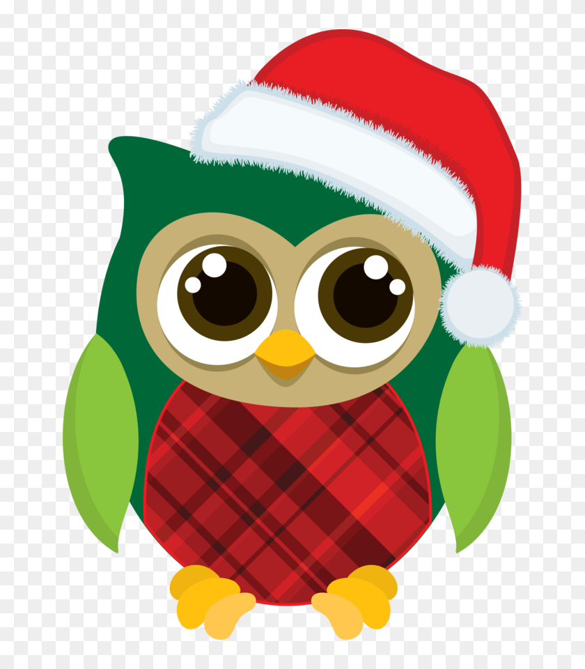 678x900 Christmas Owls - Christmas Owl Clipart