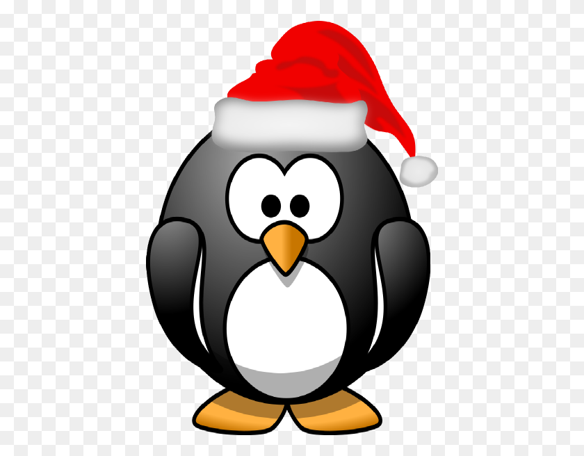 420x596 Christmas Penguin Clipart Black And White - Santa Clipart Black And White