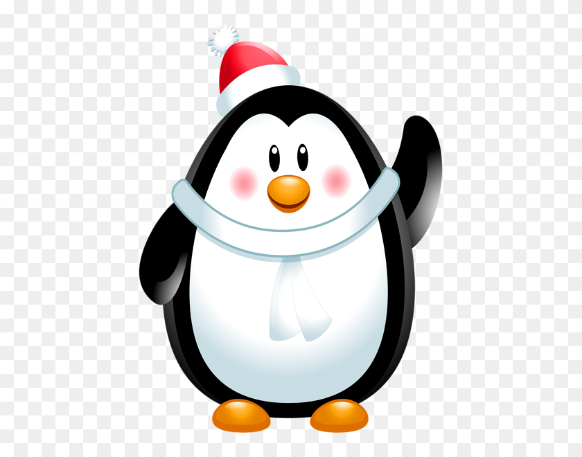 445x600 Pingüino De Navidad Png Clipart - Pingüino Clipart Png