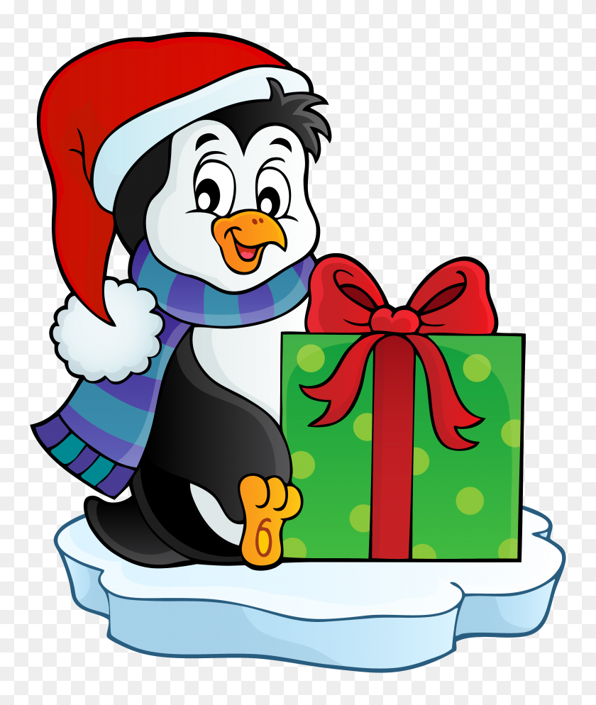 4308x5162 Pingüino De Navidad Png