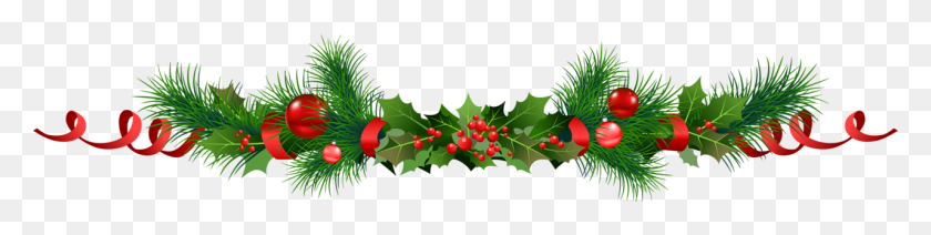 1280x251 Рождественский Венок Из Сосны - Клипарт Вечнозеленое Дерево
