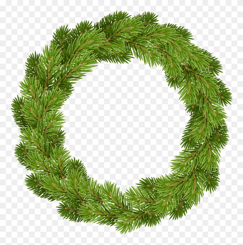 4956x5000 Christmas Pine Wreath Png Clip - Pine Branch PNG