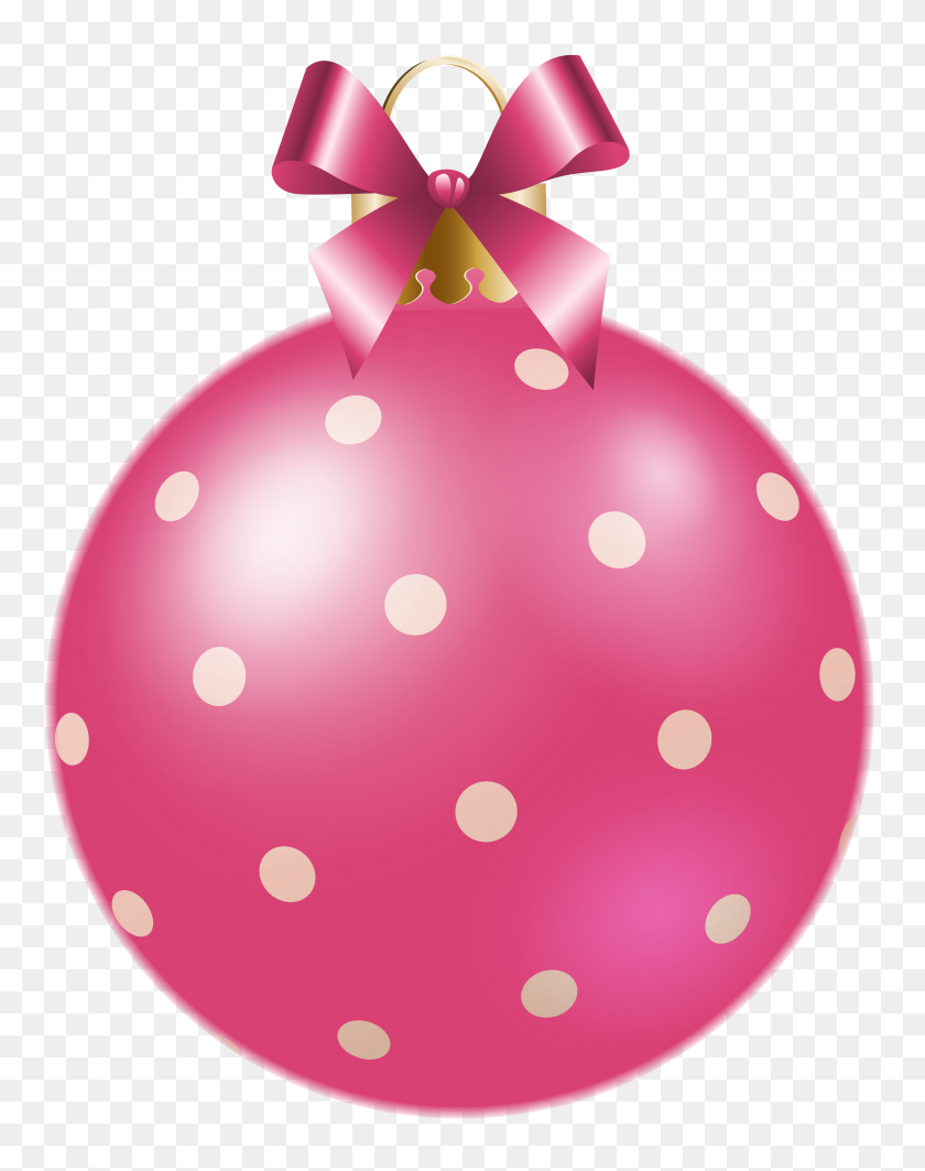 4873x6268 Christmas Pink Dotted Ball Png Clipart Gallery - Dreams Clipart