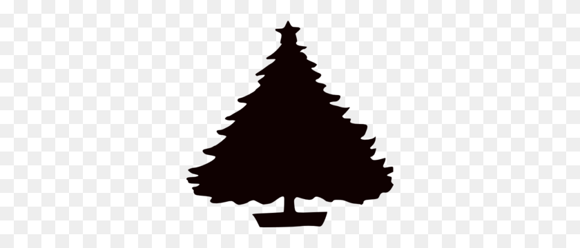 300x300 Christmas Png Black And White - Evergreen Tree PNG