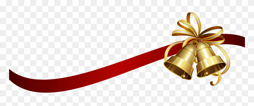 3000x1125 Christmas Png Gold - Gold Bow PNG